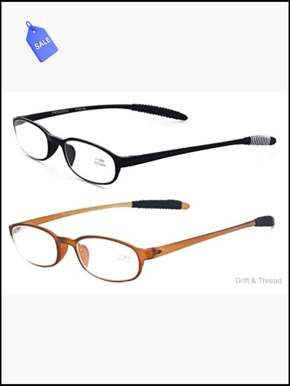Lightweight TR90 Reading Glasses, Flexible Memory Plastic Readers for Men Women